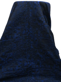 Dark Blue/Midnight Navy/Black 100% Polyester Geometric Mosaic Weave Jacquard - NY Designer - 54W
