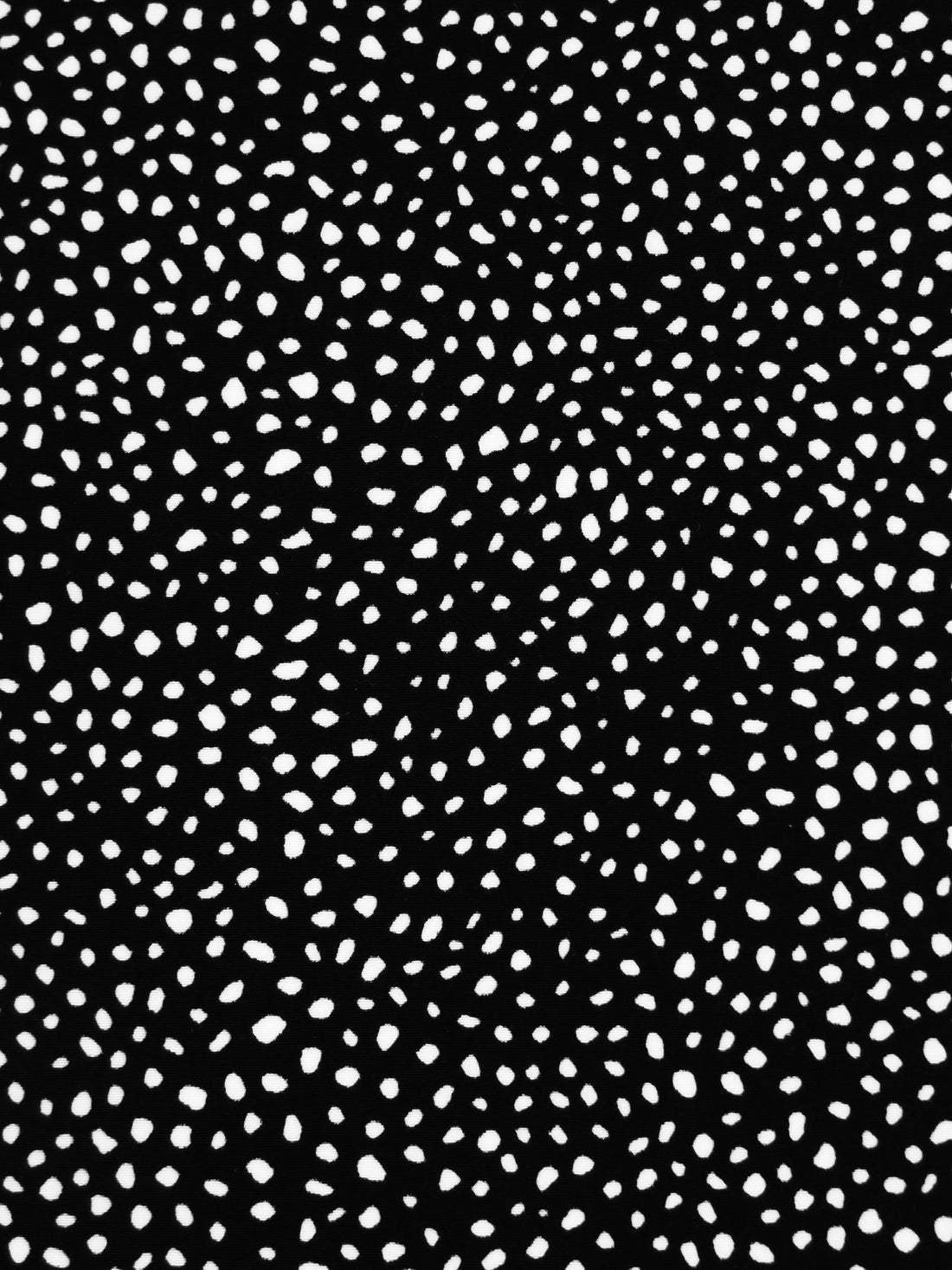 Black/White 100% Polyester Scattered Abstract Dot Print Peachskin Blouse Weight Woven - Imported From Italy - 58W