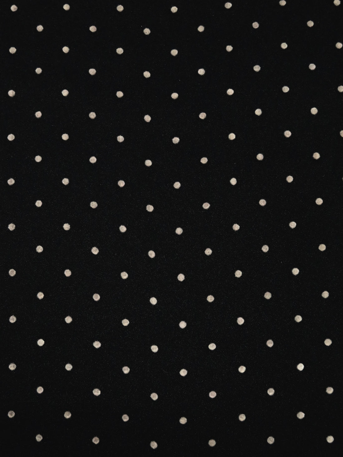 Black/Dusty Beige 100% Polyester Flocked Polka Dot Print Habotai - Imported From Italy - 58W