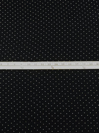 Black/Dusty Beige 100% Polyester Flocked Polka Dot Print Habotai - Imported From Italy - 58W