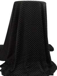 Black/Dusty Beige 100% Polyester Flocked Polka Dot Print Habotai - Imported From Italy - 58W