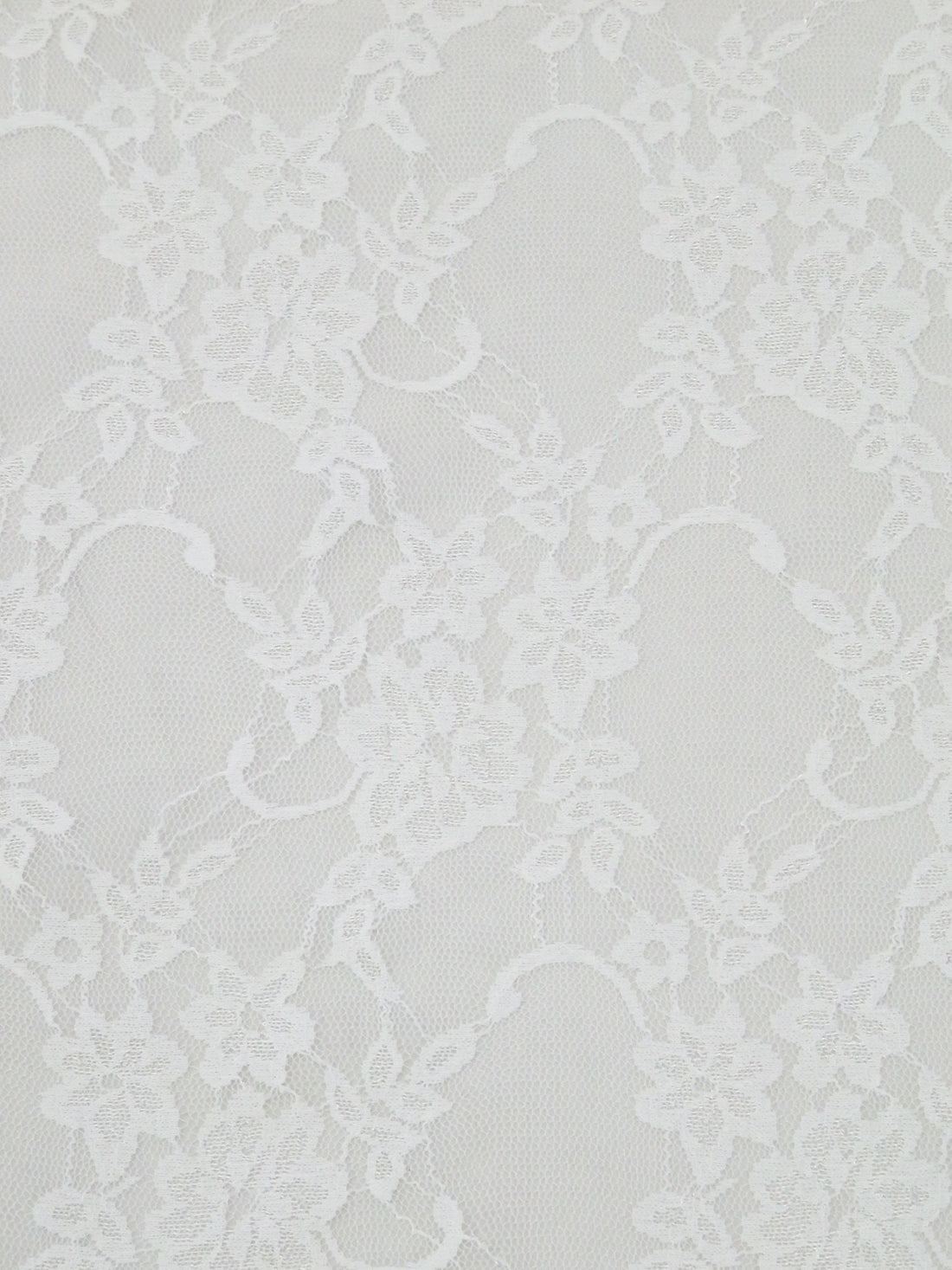 Snow White Polyester/Lycra Floral Weave Stretch Lace - NY Designer - 54W