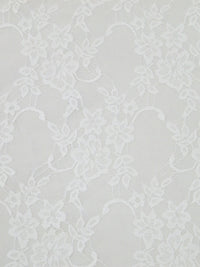 Snow White Polyester/Lycra Floral Weave Stretch Lace - NY Designer - 54W