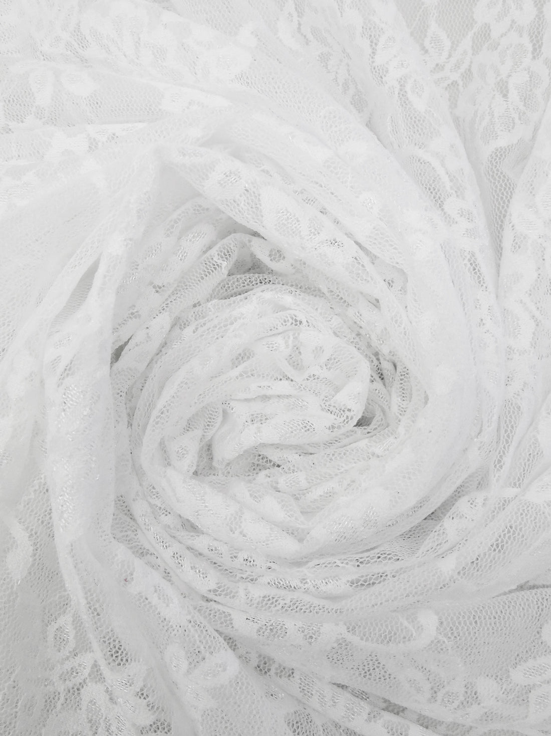 Snow White Polyester/Lycra Floral Weave Stretch Lace - NY Designer - 54W