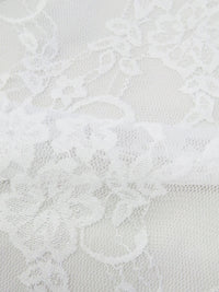 Snow White Polyester/Lycra Floral Weave Stretch Lace - NY Designer - 54W
