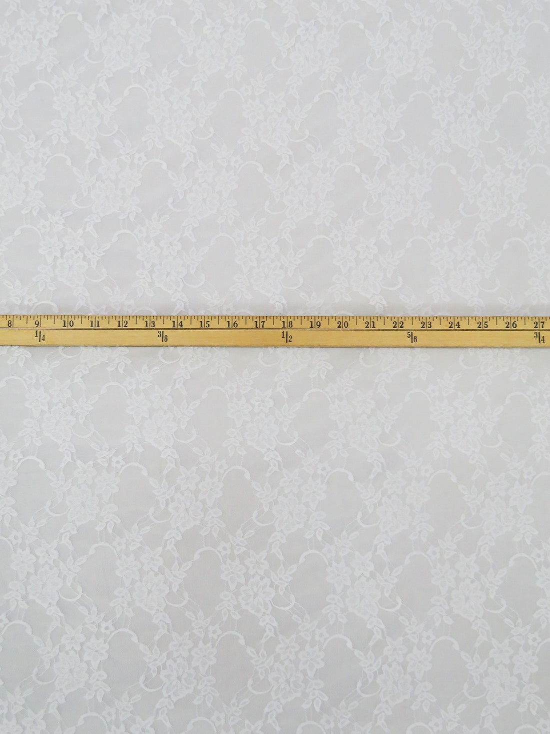 Snow White Polyester/Lycra Floral Weave Stretch Lace - NY Designer - 54W