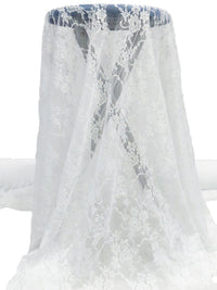 Snow White Polyester/Lycra Floral Weave Stretch Lace - NY Designer - 54W