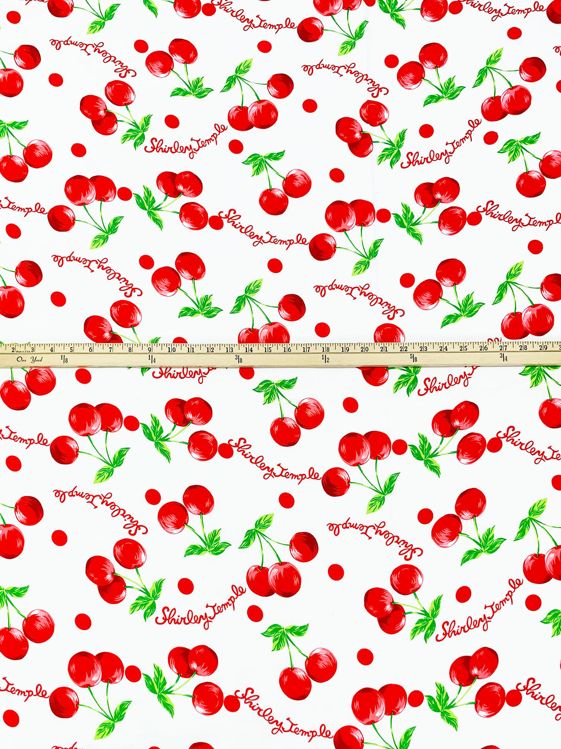 Venetian Red/Kelly Green/White 100% Rayon "Shirley Temple" Print Challis 43W