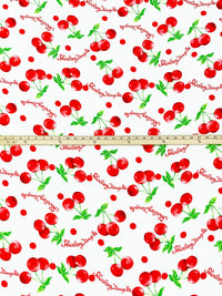 Venetian Red/Kelly Green/White 100% Rayon "Shirley Temple" Print Challis 43W