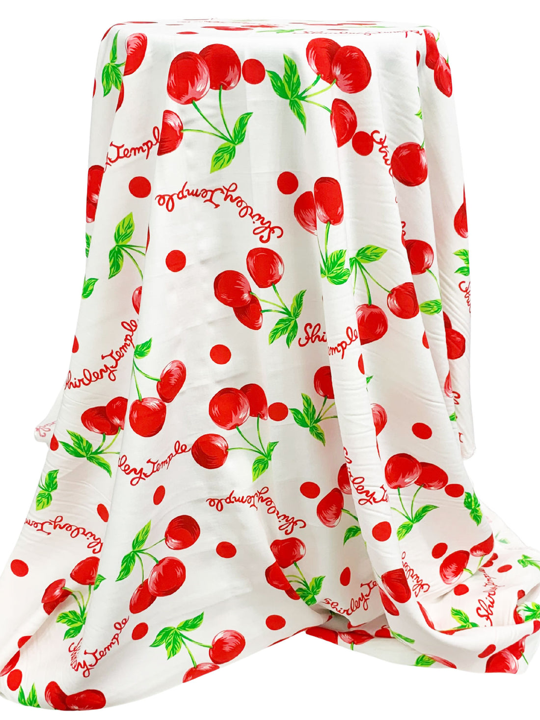 Venetian Red/Kelly Green/White 100% Rayon "Shirley Temple" Print Challis 43W