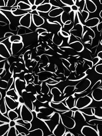Black/Ghost White 100% Rayon Artistic Floral Print Challis - NY Designer - 43W