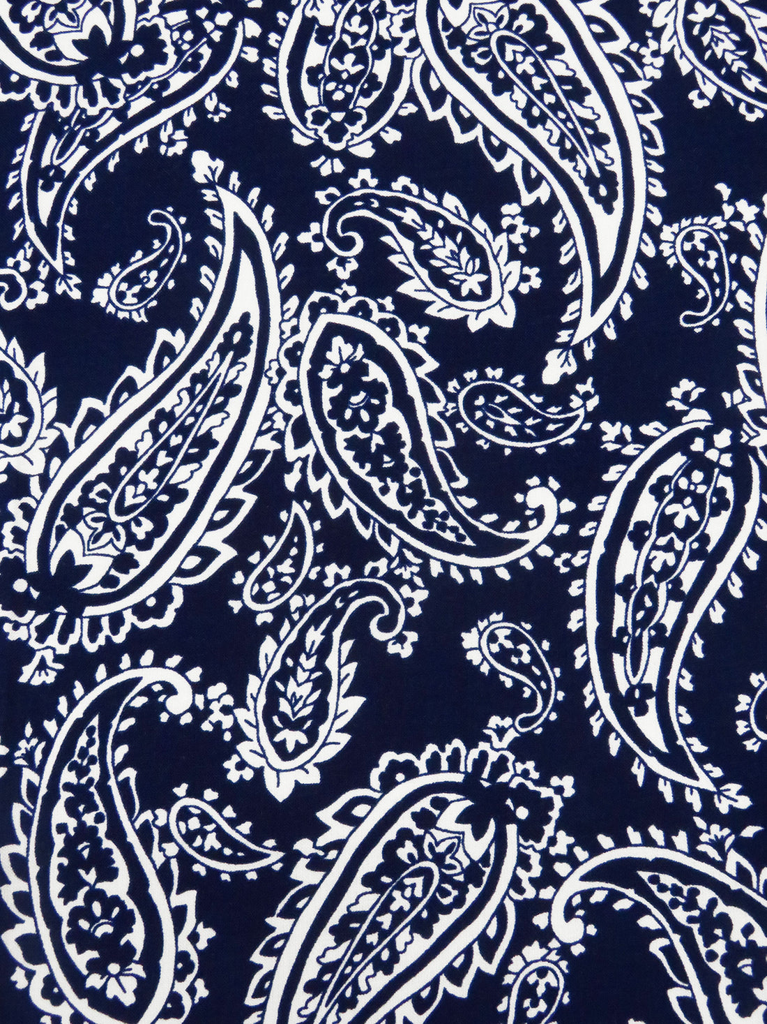Midnight Blue/White 100% Rayon Paisley Print Challis - NY Designer - 43W