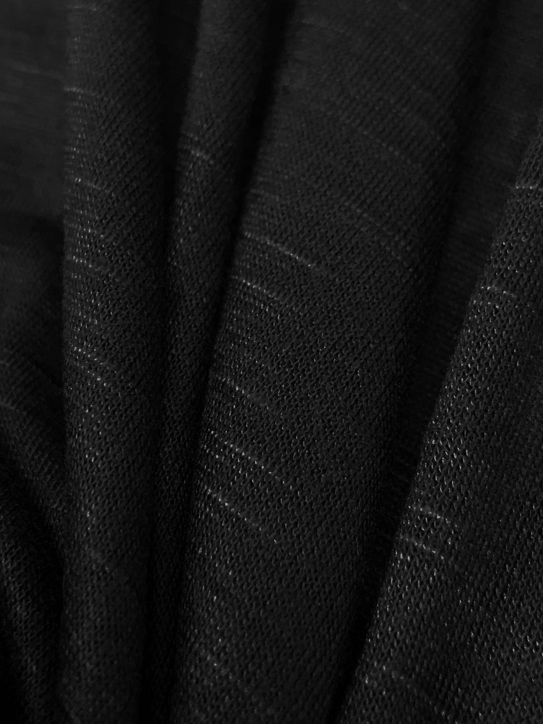 Black 100% Cotton Tissue Jersey Knit 56W