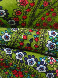 Dusty Limerick/Salmon/White/Multi 100% Rayon Floral Paisleys Print Challis - NY Designer - 43W