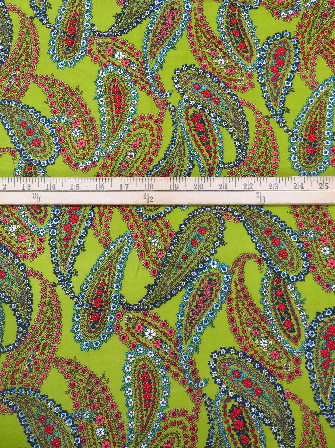 Dusty Limerick/Salmon/White/Multi 100% Rayon Floral Paisleys Print Challis - NY Designer - 43W