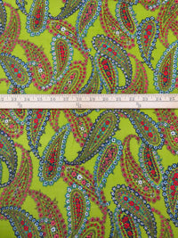 Dusty Limerick/Salmon/White/Multi 100% Rayon Floral Paisleys Print Challis - NY Designer - 43W