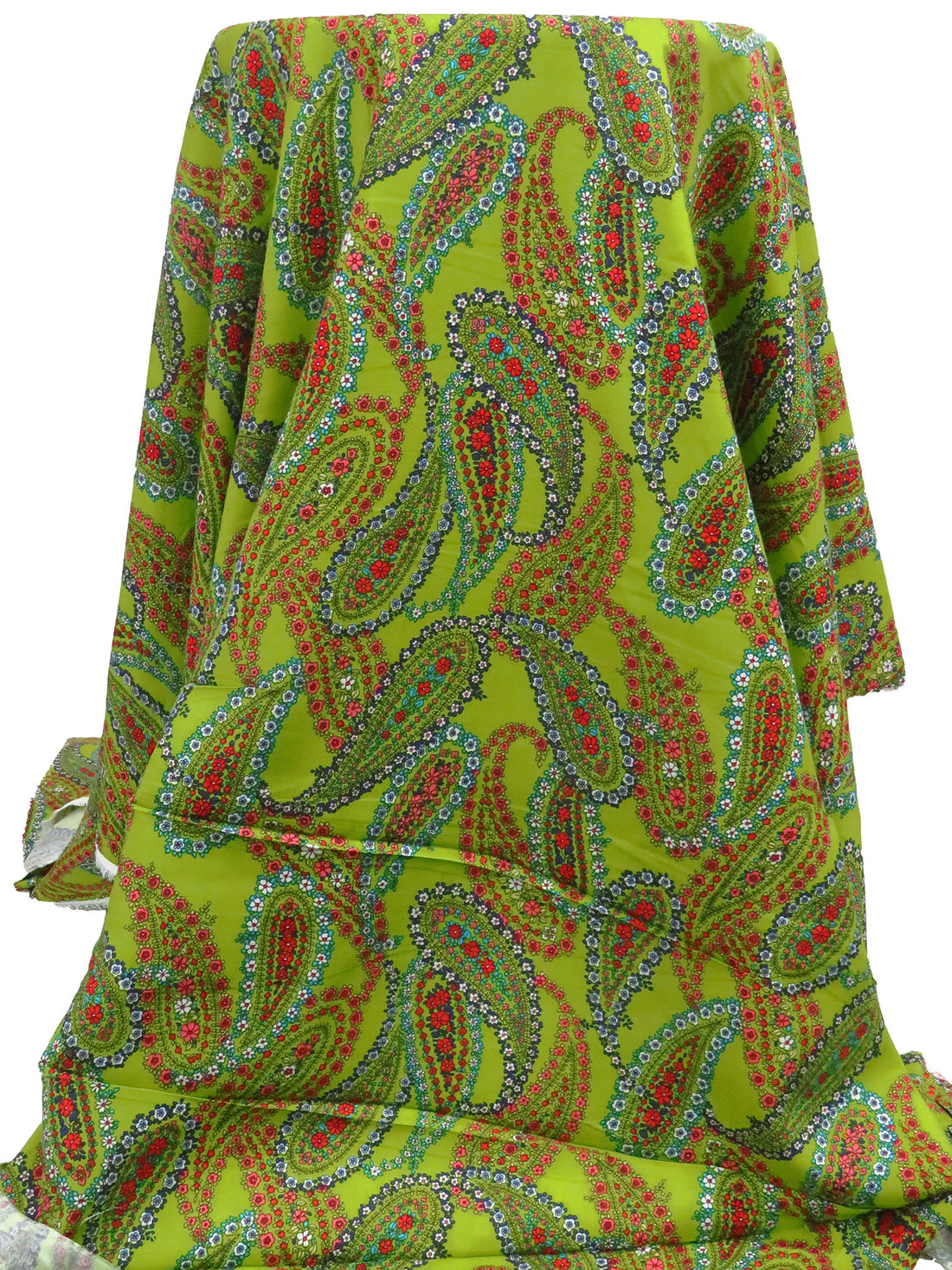 Dusty Limerick/Salmon/White/Multi 100% Rayon Floral Paisleys Print Challis - NY Designer - 43W