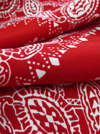 Spartan Crimson/White 100% Rayon Handkerchief Patchwork Print Challis - NY Designer - 43W