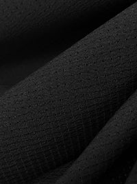 Black 100% Polyester Grid Openweave Shirt-Weight Woven 56W