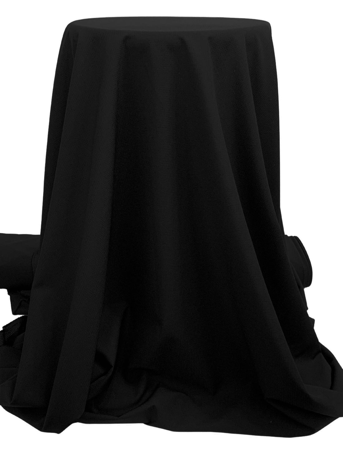 Black 100% Polyester Grid Openweave Shirt-Weight Woven 56W