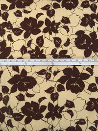 Tan/Acajou 100% Rayon Rose Silhouette Print Challis 43W