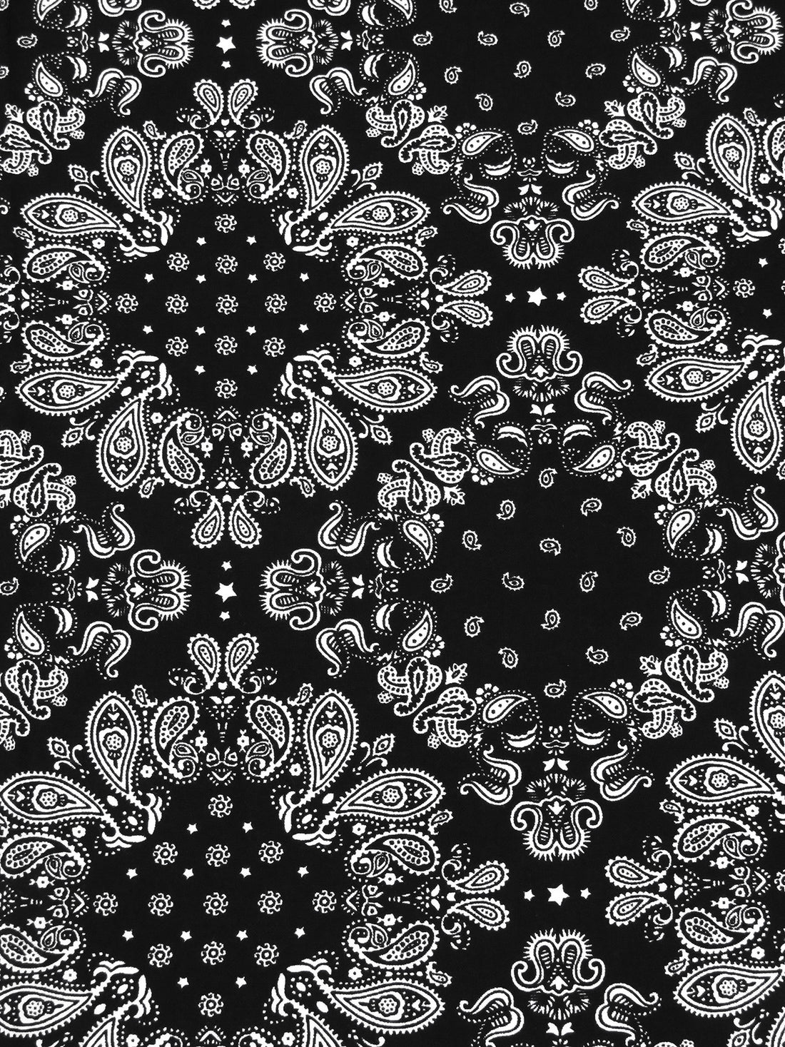 Black/White 100% Rayon Paisley Diamond Print Challis 43W