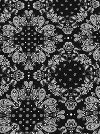 Black/White 100% Rayon Paisley Diamond Print Challis 43W