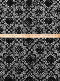 Black/White 100% Rayon Paisley Diamond Print Challis 43W