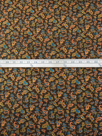 Bistre/Dark Cornflower/Dark Gold/Multi 100% Rayon Small Paisley Print Challis 43W