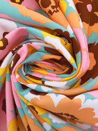 Green Sheen/White/Goldenrod/Multi 100% Rayon Floral Print Challis 43W