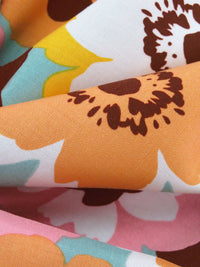 Green Sheen/White/Goldenrod/Multi 100% Rayon Floral Print Challis 43W