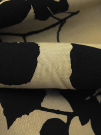 Dark Sand/Black 100% Rayon Rose Silhouette Print Challis 43W