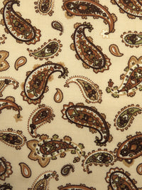Wheat/Camel Brown/Misty Moss/Multi 100% Rayon Paisley Print Challis 44W