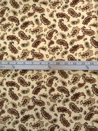 Wheat/Camel Brown/Misty Moss/Multi 100% Rayon Paisley Print Challis 44W