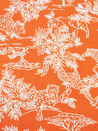 Mandarin Orange/White 100% Rayon Savanna Print Challis 44W
