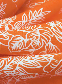 Mandarin Orange/White 100% Rayon Savanna Print Challis 44W