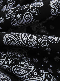 Black/Pale Slate Gray 100% Rayon Paisley Diamond Print Challis 44W