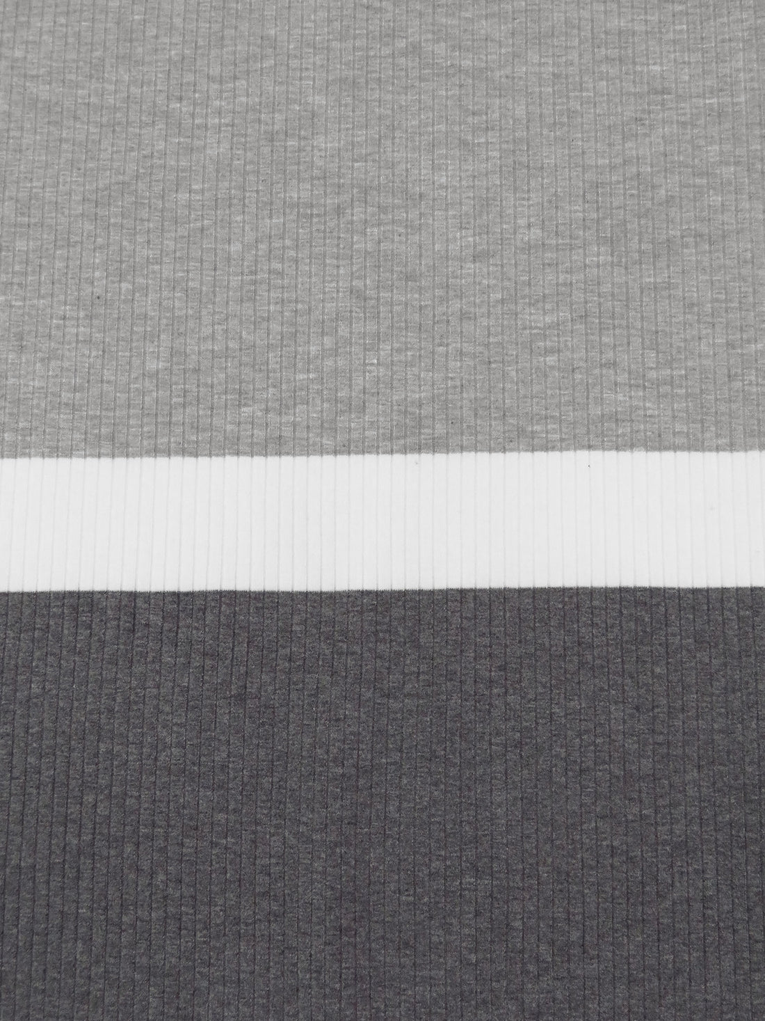 Gray Cloud/White/Charcoal Rayon/Lycra Horizontal Stripe Weave 3x6 Rib Knit 33W