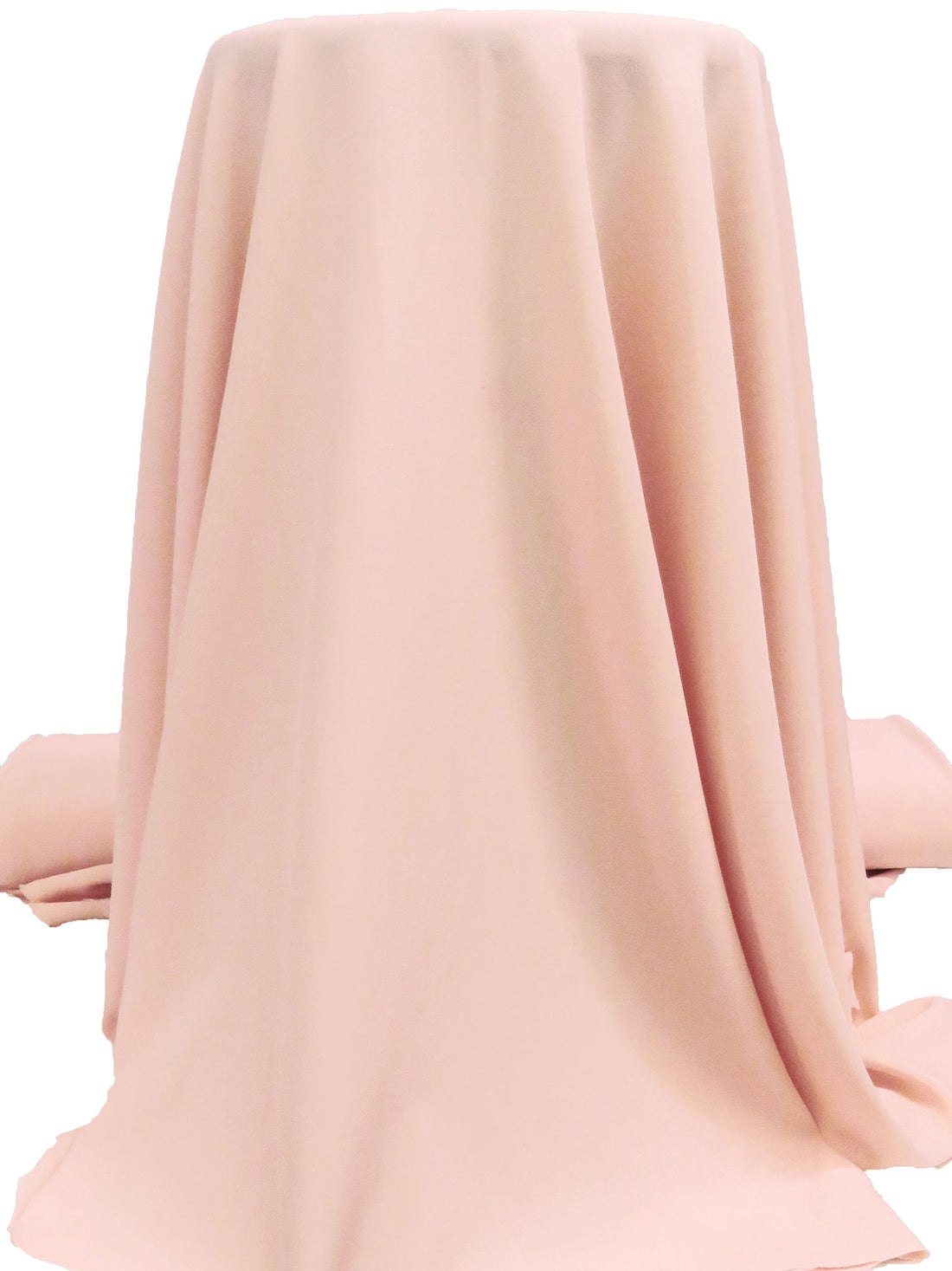 Pastel Salmon Pink 100% Polyester Crepe Blouse Weight Woven - Famous Dress Designer - 58W