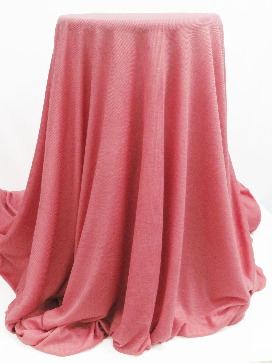 Salmon Pink Rayon/Lycra Sheer Rib Knit 60W