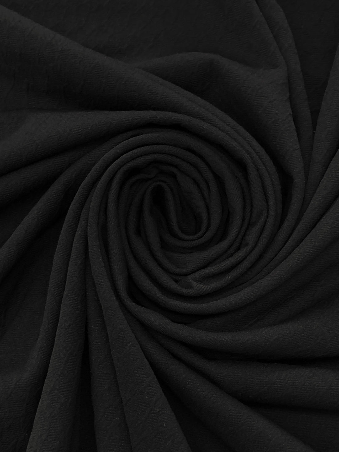 Black Polyester/Lycra Crinkle Double Knit - Famous Dress Designer - 60W