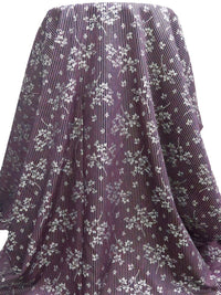 Midnight Navy/White/Light Pink 100% Cotton Branches On Vertical Stripe Weave Denim-Look Jacquard Shirting 60W