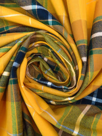 Dark Goldenrod/Dark Green/Dark Midnight Navy/Multi 100% Cotton Plaid Weave Yarn-Dyed Flannel Shirting 56W