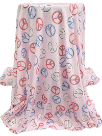 Pale Pink/Soft Cerulean/Terra Rosa/Multi 100% Polyester Peace Sign Print Jersey Knit 56W