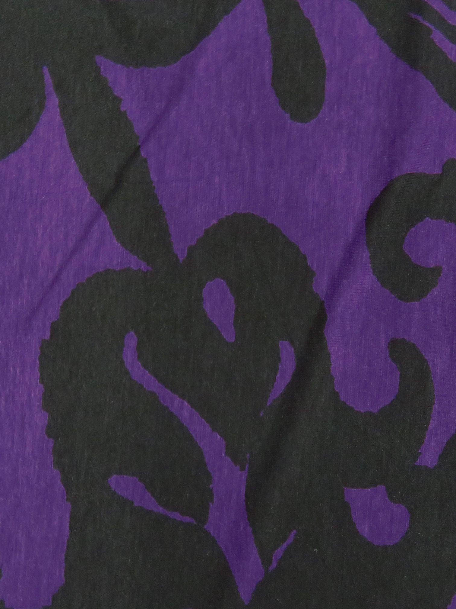 Dark Vivid Purple/Black Rayon/Lycra Large Floral Print Jersey Knit