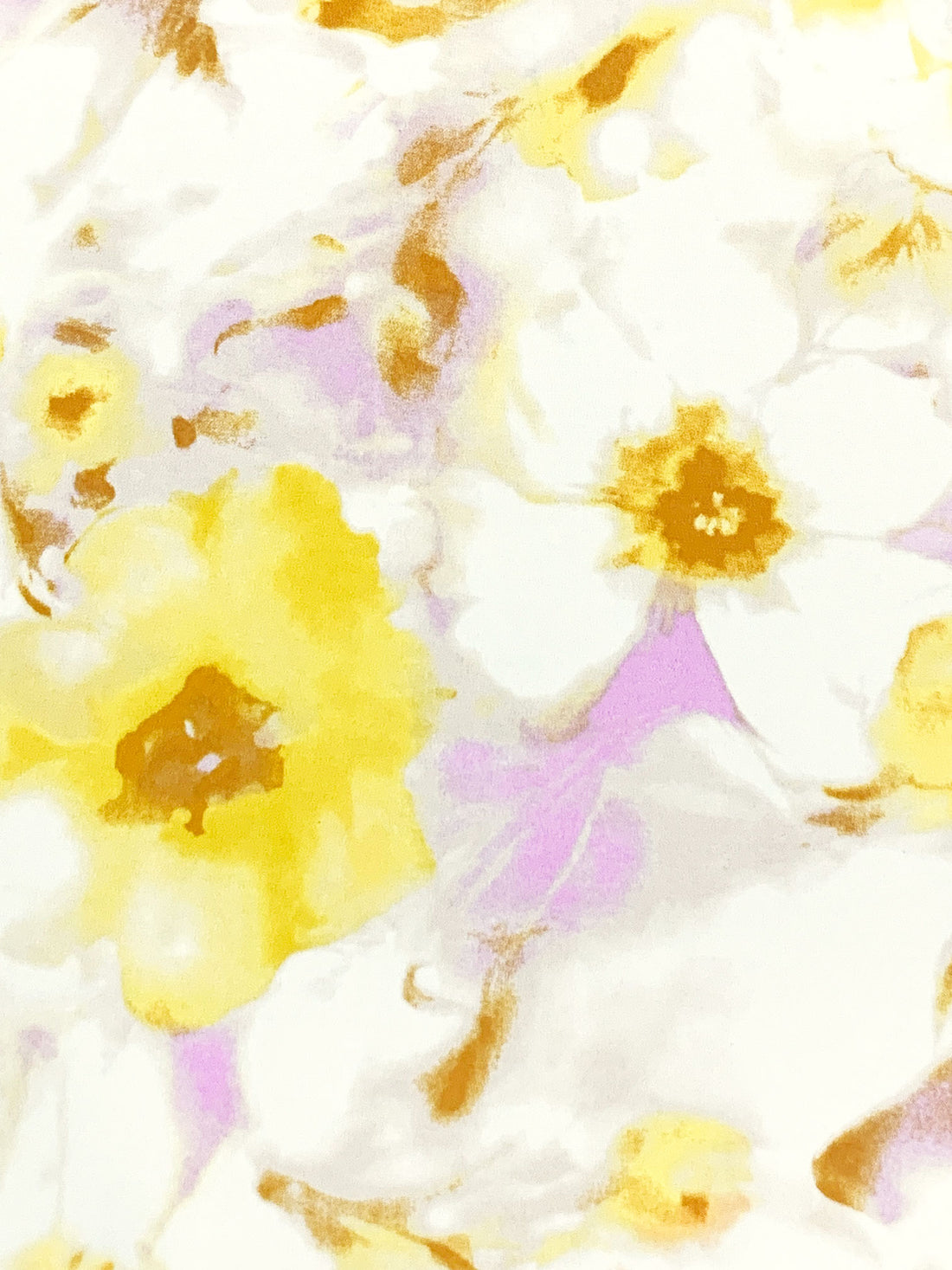 Light Orchid/Yellow/Off-White Polyester/Lycra Floral Print ITY Knit - NY Designer - 58W