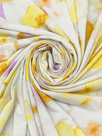 Light Orchid/Yellow/Off-White Polyester/Lycra Floral Print ITY Knit - NY Designer - 58W