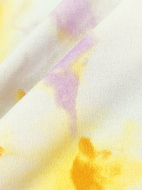 Light Orchid/Yellow/Off-White Polyester/Lycra Floral Print ITY Knit - NY Designer - 58W
