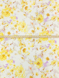 Light Orchid/Yellow/Off-White Polyester/Lycra Floral Print ITY Knit - NY Designer - 58W