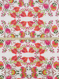 Pale Taupe/Hot Fiery Red/Avocado Green/Multi Polyester/Lycra Ornate Floral Print ITY Knit - NY Designer - 56W